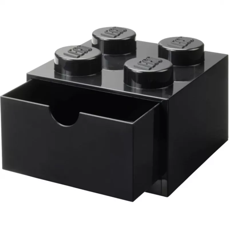 LEGO rakstāmgalda atvilktne 4, uzglabāšanas kastīte melna, radzes