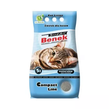 Salipstošā kaķu smilts Super Benek Certech Super Benek Compact, bentonīta granulas, 5 L, ātri absorbējoša, smakas likvidēšana
