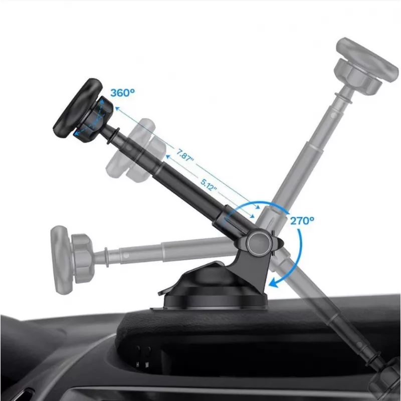Telefona turētājs Tellur MUM Magnetic Suction Cup Adjustable Melns — magnētisks regulējams mobilo tālruņu stiprinājums