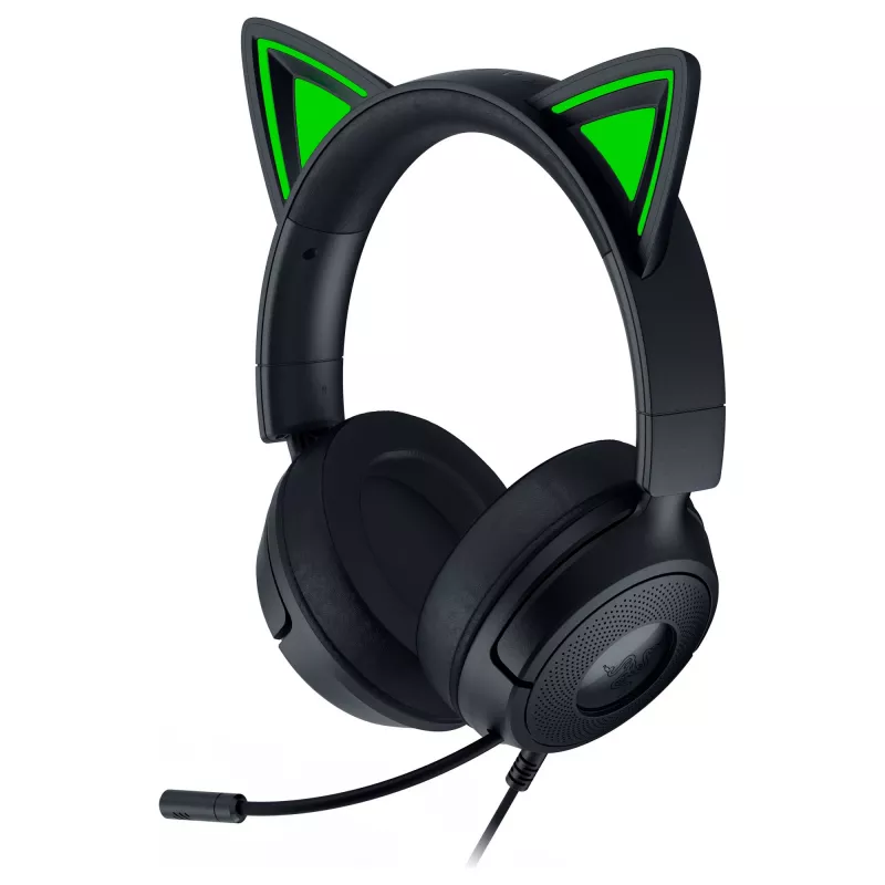 Vadu spēļu austiņas Razer Kraken Kitty V3 X — uz ausīm, ar integrētu mikrofonu