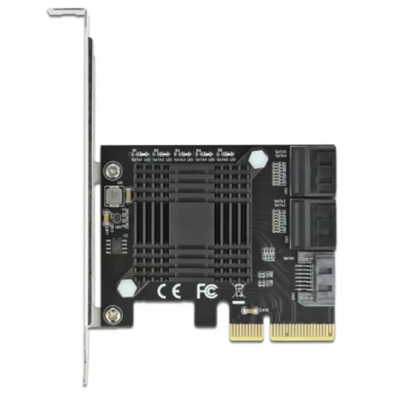 SATA PCI Express x4 karte DeLOCK 5 portu zema profila formas faktors