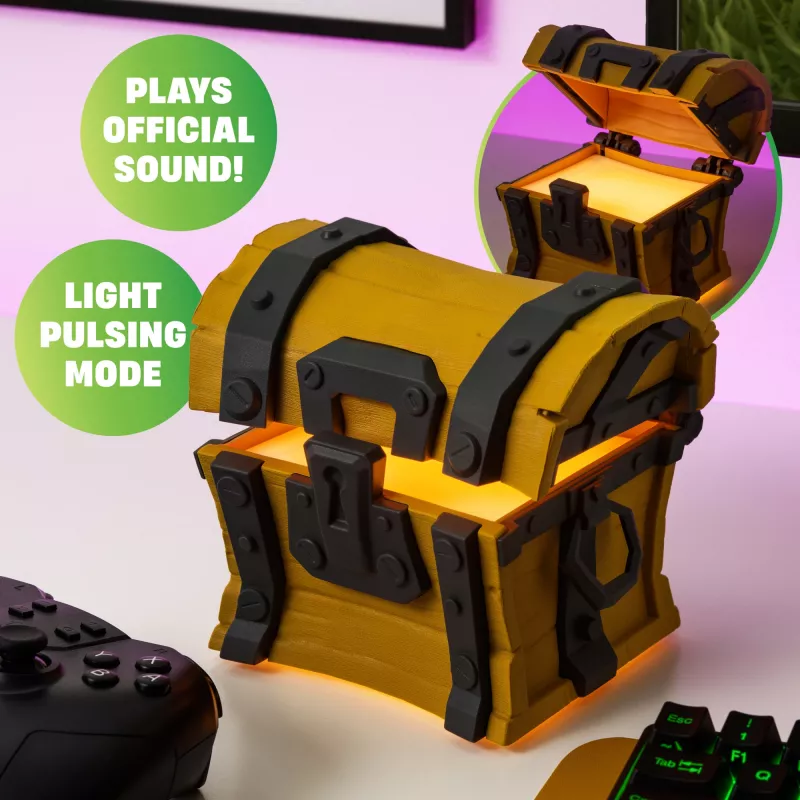 Galda lampa Paladone Fortnite Chest Light – tematisks LED jaunums