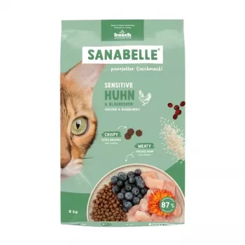 Sausā kaķu barība Bosch Sanabelle Sensitive Chicken 8 kg — hipoalerģeniska pilnvērtīga barība pieaugušiem kaķiem