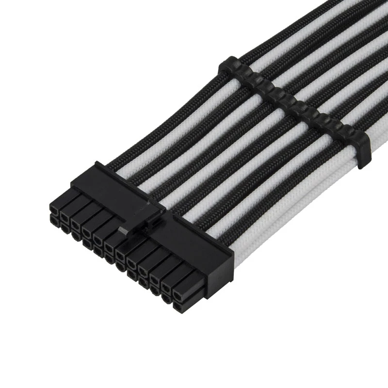 ATX pagarinātāja kabelis SILVERSTONE SST-PP07E-MBBW 30 cm melns/baltss