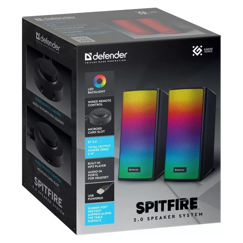 PC SPEAKERS SPITFIRE 2.0 6W LED USB
