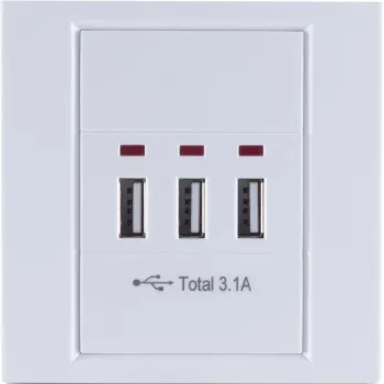USB kontaktligzda ShiverPeaks BS60065 Balta