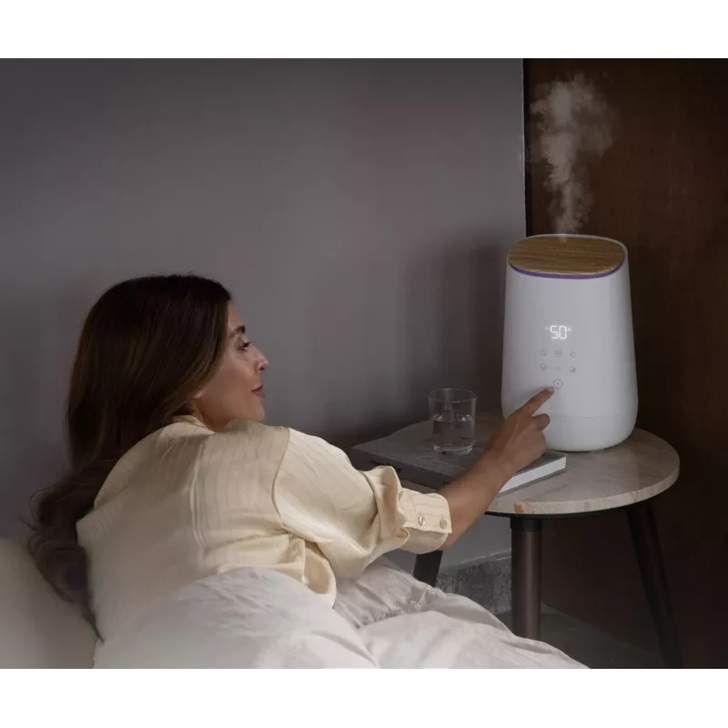 Medisana AH 680 gaisa mitrinātājs Ultraskaņas 2.6 L Balts, Koka 24 W
