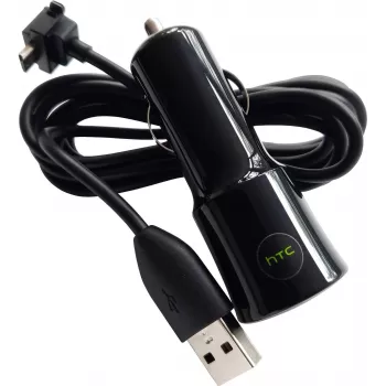 HTC CC-C120 1A automašīnas lādētājs + DC-M410 Micro-USB kabelis baltā krāsā, bez iepakojuma (CC-C120)