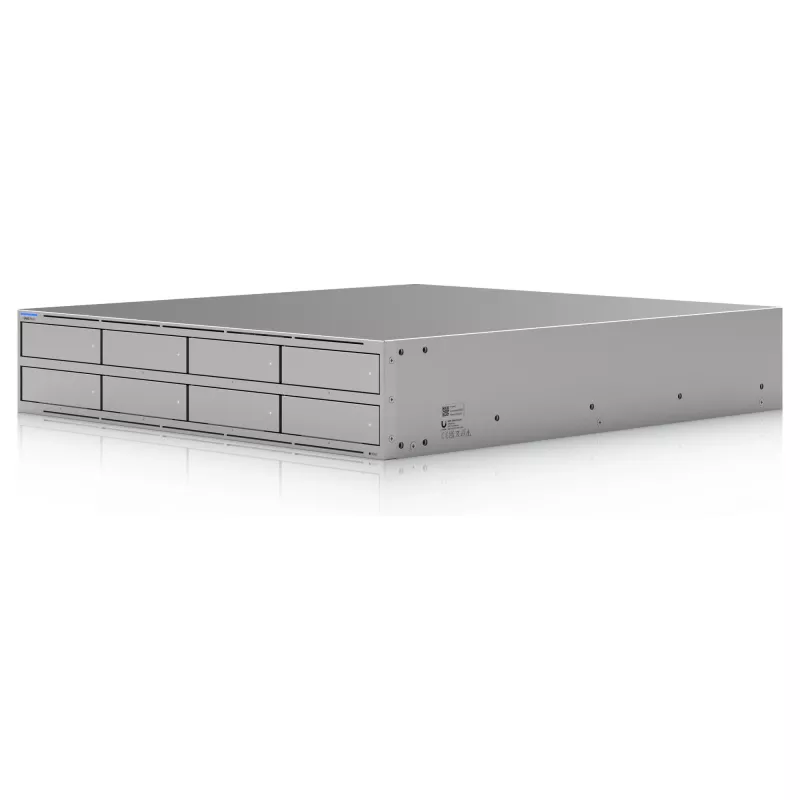 Ubiquiti UniFi UNAS Pro 8 tīkla datu glabātuve, 2HE, statīva montāža, 10 Gbps, 8x HDD / 2x M.2 sloti, UniFi integrācijas (UNAS-PRO-8)