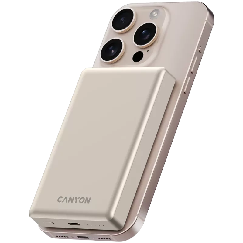 Canyon OnCharge 510 - Powerbank - 10 000 mAh - ieeja USB-C - izeja USB-C PD 20W + bezvadu magnēts