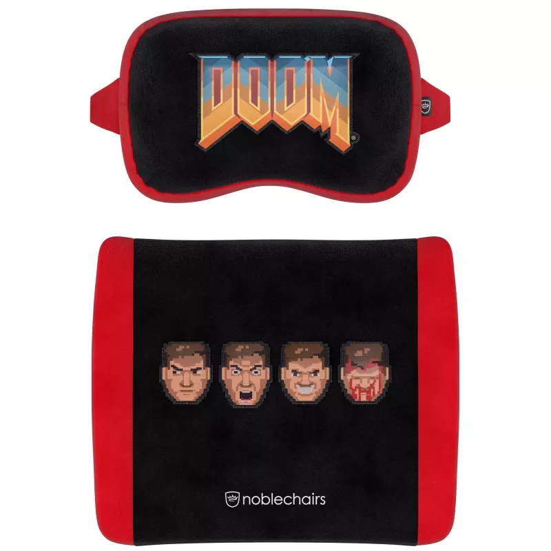 Atmiņas putu spilvenu komplekts noblechairs DOOM Retro Edition — ergonomiski spilveni spēļu un biroja krēsliem
