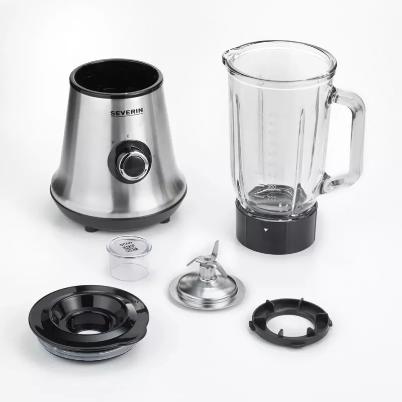 Severin SM 3734 galda blenderis melns - nerūsējošais tērauds 1l 500W Mikseris (SM 3734)