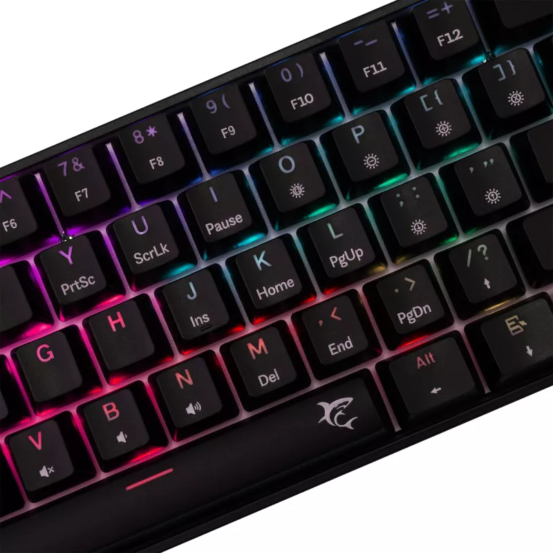 Mehāniskā spēļu tastatūra White Shark Shinobi-2 ar sarkanajiem slēdžiem, melna, ASV izkārtojums