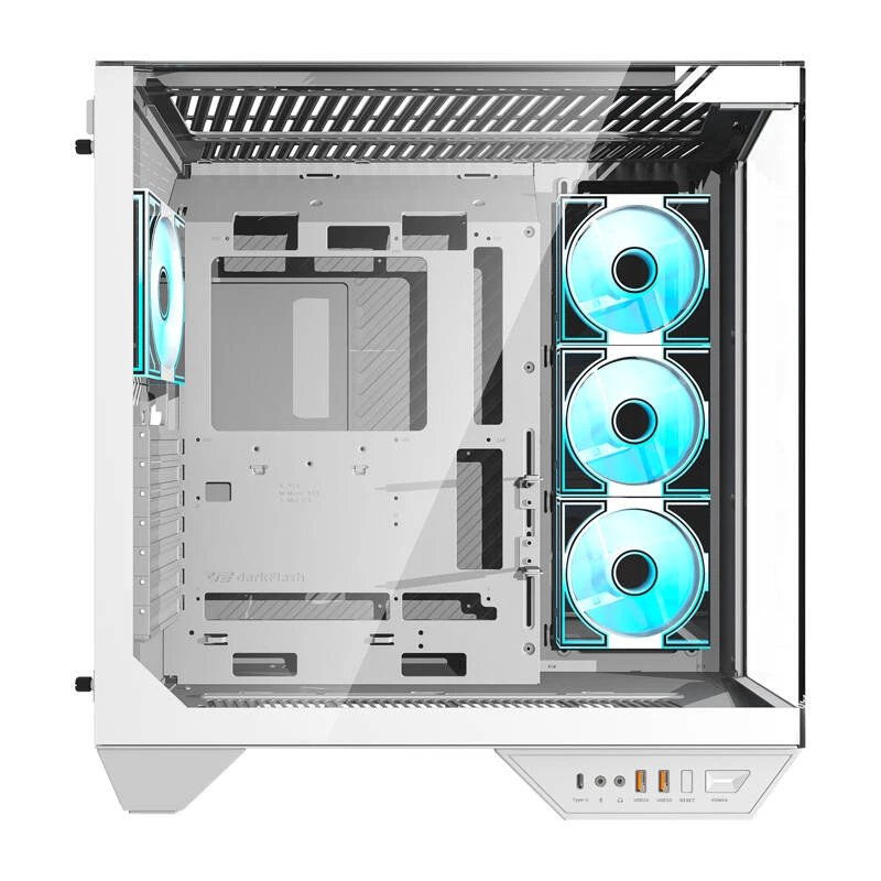 Darkflash DY470 datora korpuss (balts) + 4 ventilatori
