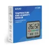 Iekštelpu temperatūras un mitruma sensors SAVIO CT-01/B brīvi stāvošs, LCD, -10–55°C, 10–99% RH, CR2032