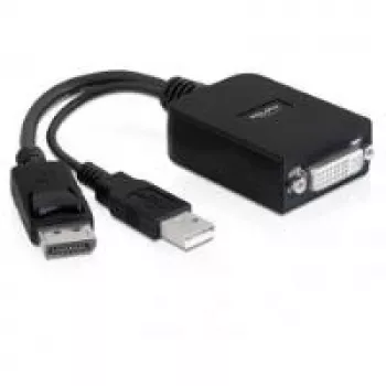 Video kabeļa adapteris DeLOCK 61855 0,23 m DisplayPort DVI-I melns