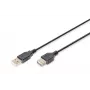 Digitus ASSMANN Basic - USB pagarinātāja kabelis - USB Type A, 4-pin (M) - USB Type A, 4-pin (W) - 3 m (USB/USB 2.0) - Molded - Melns (AK-300200-030-S)
