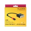 Video kabeļa adapteris DeLOCK 61213 USB Type-C uz DVI 0,2 m melns