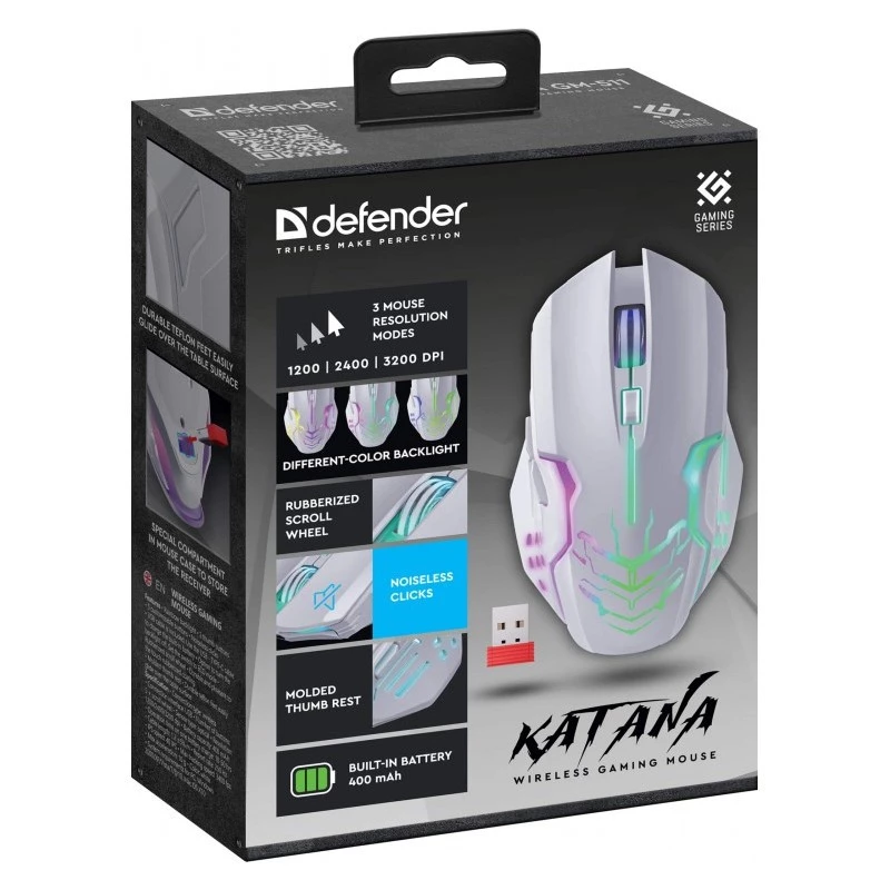 CDEFENDER GM-511 KATANA RF 3200dpi 7P balta