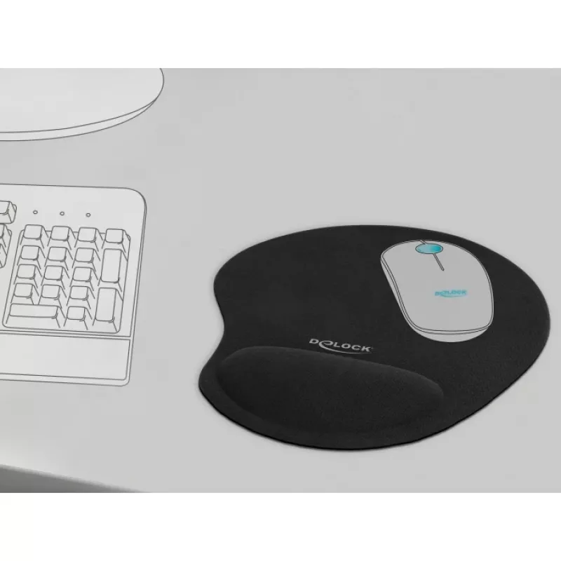 Peļu paliktnis DeLOCK Ergonomic Peļu paliktnis ar gēla plaukstas balstu