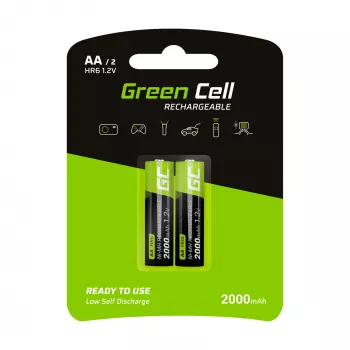 Uzlādējama baterija zaļa Cell GR06 AA NiMH 1,2 V 2000 mAh, 2 gab., 50,5 mm
