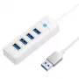 USB centrmezgls ORICO 4-Port USB 3.0 PW4U-U3 — 4x USB-A pieslēgvietas, USB 3.0 pārraide