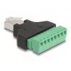 DeLOCK Adapteris RJ45 vīrišķais > Spaiļu bloks 8 kontaktu 2-daļu 3,81 mm