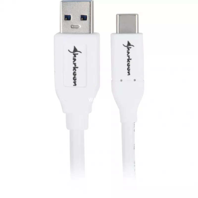 USB 3.2 Gen 2 kabelis, USB-A spraudnis > USB-C spraudnis (balts, 0,5 metri)