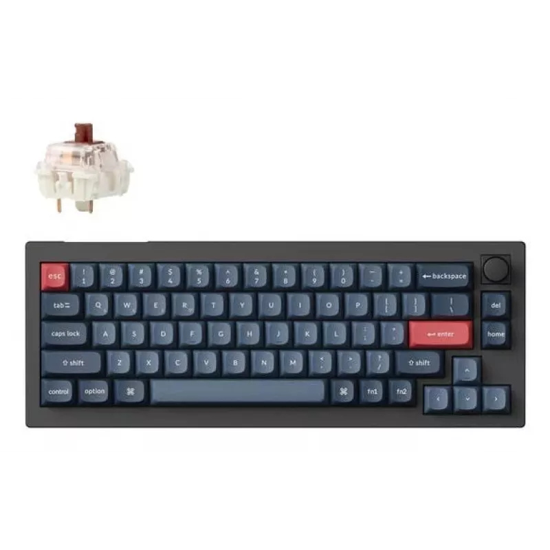 Mehāniskā tastatūra Keychron V2 MAX ar Gateron Jupiter Brown slēdžiem, melna, ASV izkārtojums