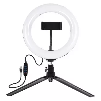 Statīva stiprinājums Puluz ar 20 cm LED gredzenu vlogojumam PKT3073B