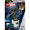 LEGO Marvel Dejojošais Groot būvējama animēta rotaļlieta darbības figūra Galaktikas sargi tēls bērnu ar roku darbināms interaktīvs rotaļu komplekts supervaronis
