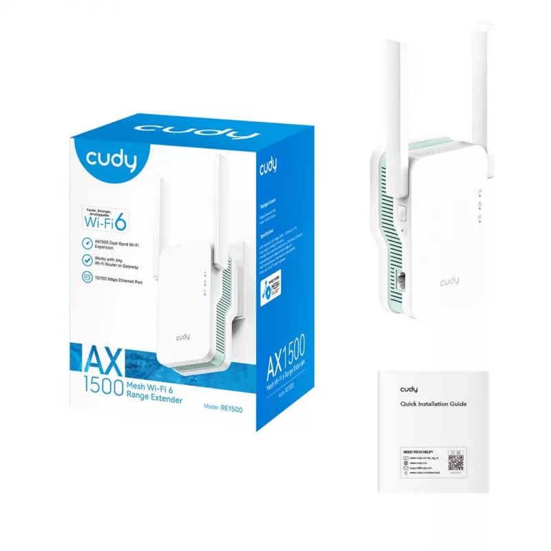 CUDY RE1500 Mesh Wi-Fi 6 signāla pastiprinātājs