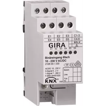 Binārā ieeja 6 kanālu KNX 10-230V AC/DC 212600 (212600)