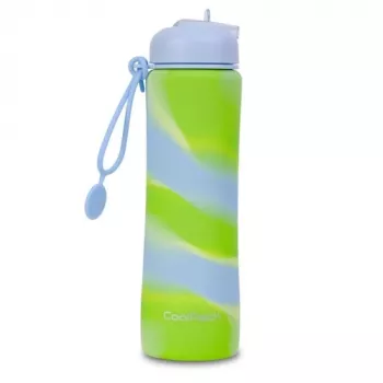 Sporta ūdens pudele cool pack Silikona ūdens pudele Z14770 600 ml Meitenēm Zila