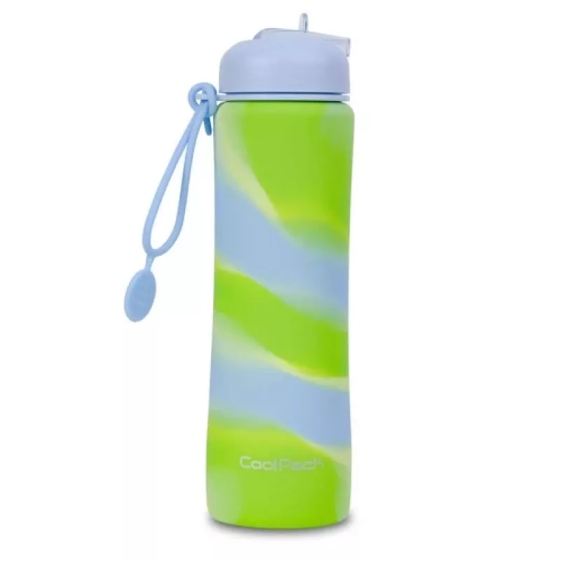 Sporta ūdens pudele cool pack Silikona ūdens pudele Z14770 600 ml Meitenēm Zila