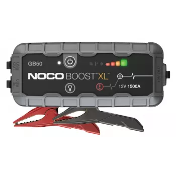 Jump starter NOCO GB50 1500 A Lithium-Ion, 35 Wh, IP65, benzīna dzinēji līdz 7 L / dīzeļdzinēji līdz 4.5 L, iebūvēts lukturītis, USB 5V/2.1A