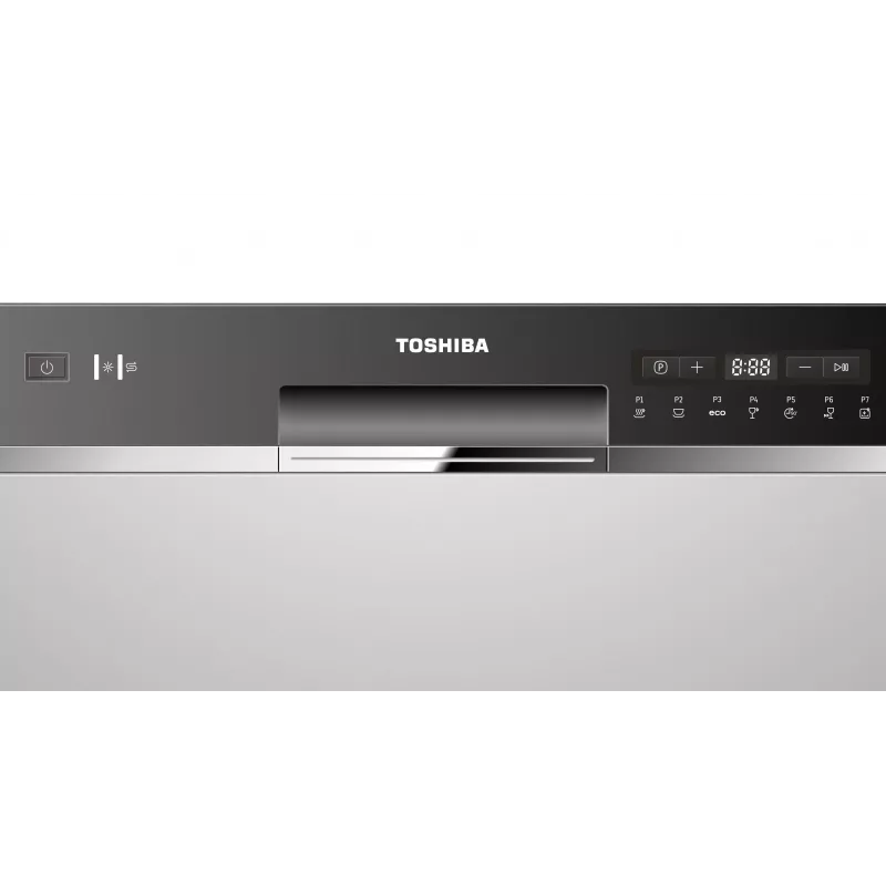 Trauku mazgājamā mašīna Toshiba DW-08T2EE(W)-PL, 8 galda klājumi, F energoefektivitātes klase, 49 dB, 55×59×50 mm