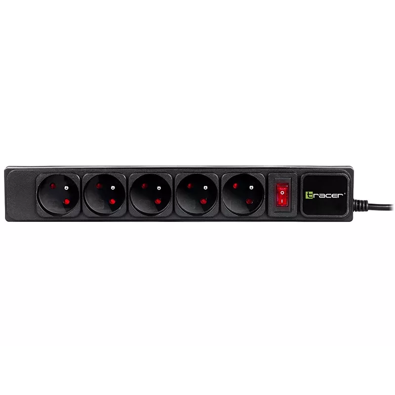 Tracer PowerGear melns 5 maiņstrāvas kontaktligzdas 1,5 m 2300 W