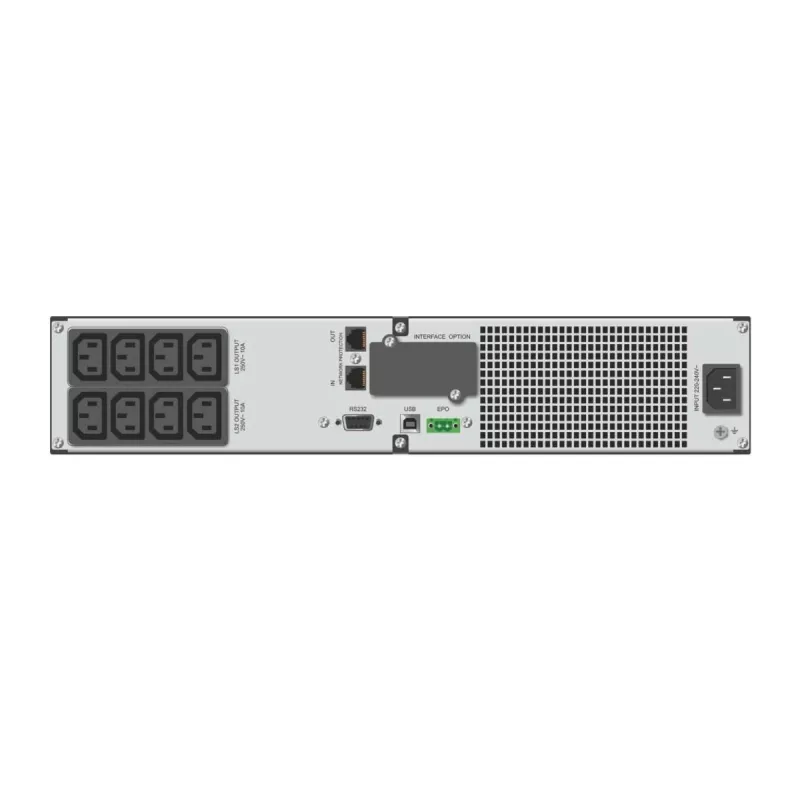 Statņu UPS EVER RT 1500 T 1500 VA serveru statņiem — līnijinteraktīvs, tornis/statnis konvertējams