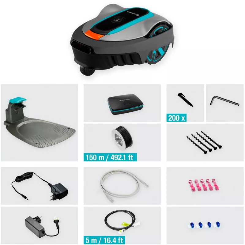 Gardena 19605-60 zāles pļāvējs Robotiskais zāles pļāvējs Akumulators Melns, Zaļš, Pelēks