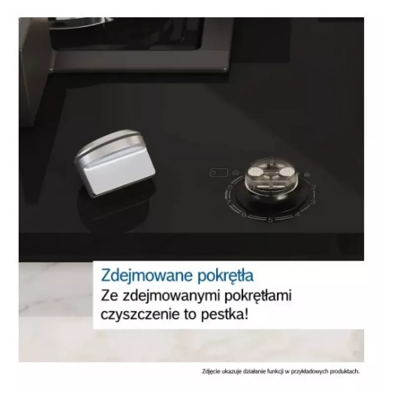 Iebūvējamā gāzes plīts virsma Bosch PPP6A2I40, 4 zonas, čuguna restes, melna, 590×520×54 mm, rotācijas slēdžu vadība
