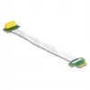 DeLOCK Riser Card PCI Express x1 vīriešu uz x1 slots 90° leņķī ar FPC kabeli 15 cm