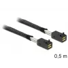Delock - Iekšējais SAS kabelis - SAS 6Gbit/s - 4x Mini SAS HD (SFF-8643) uz 4x Mini SAS HD (SFF-8643) - 50 cm - priekš P/N: 62703, 62704
