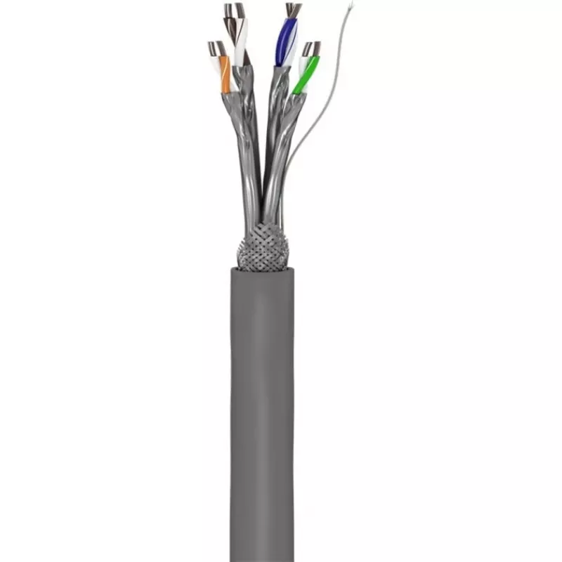 Wentronic Goobay CAT 6 tīkla kabelis, S/FTP (PiMF), pelēks, 305 m - CCA vara maisījums, AWG 23/1 (viendzīslas), PVC (95696)