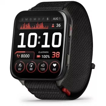 Viedpulkstenis GARMIN Venu X1 — 2 collu AMOLED, GPS/GLONASS/Galileo, 5 ATM, 11 dienu akumulators, melna silikona siksniņa