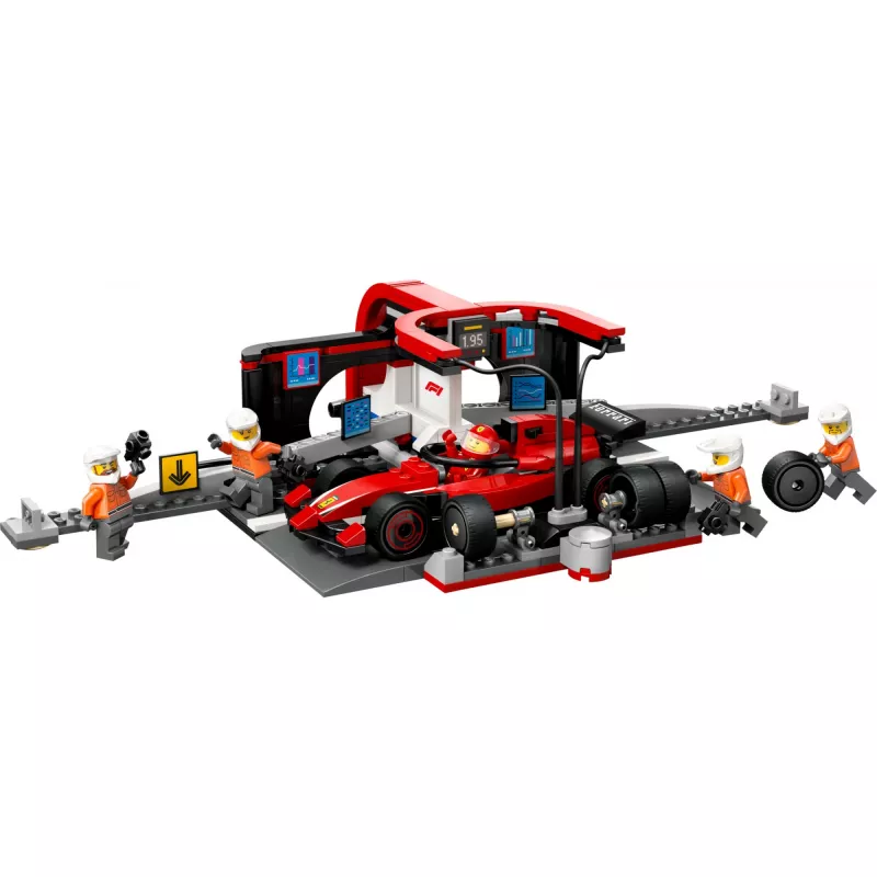 LEGO City F1 boksu pieturas komplekts 60443 — Ferrari F1 auto, 322 detaļas, 5 minifigūras, vecums 6+