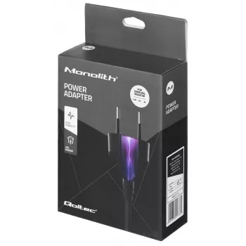 Mobilo ierīču lādētājs QOLTEC 51773, 42W, 14V 3A, ieeja 220–240V 50/60Hz, melns, 1,19m kabelis