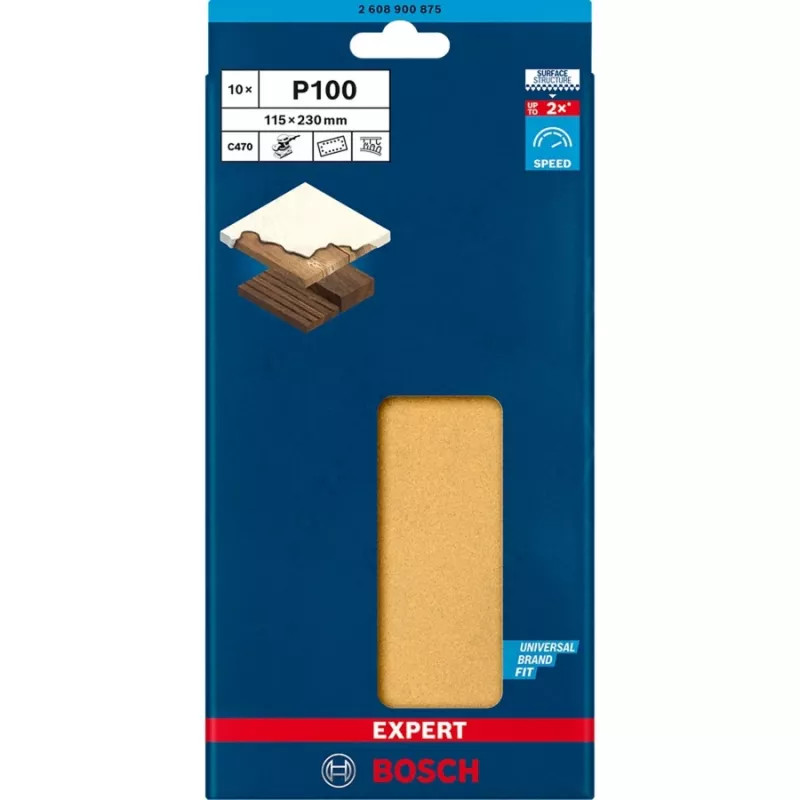 Bosch 2 608 900 875 manuālās slīpēšanas piederums Slīpēšanas plāksne 10 gab.