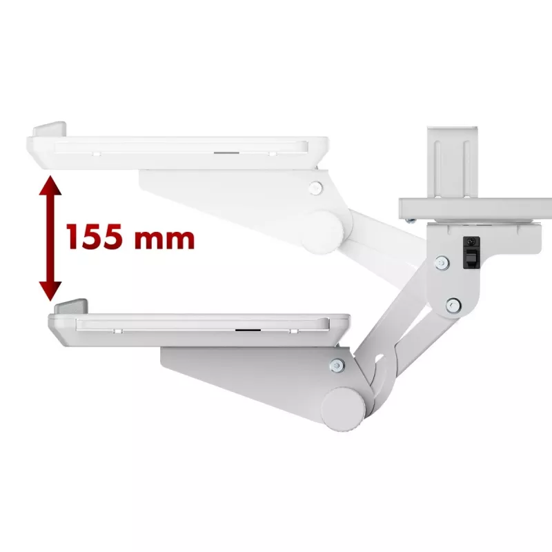 Tastatūras turētājs MACLEAN MC-156 W — regulējams zemgalda paliktnis, maks. slodze 5 kg