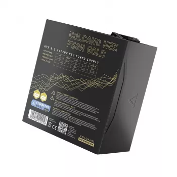 Barošanas bloks MODECOM VOLCANO HEX GOLD 750W, 80 PLUS Gold, ATX 3.1, modulārs, 14 cm ventilators